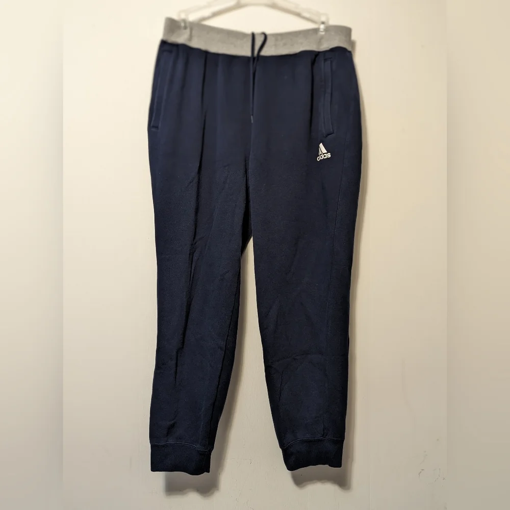 Men Adidas Sweatpants Blue and Gray Waist Size XL